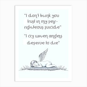 Angel Qoute Illustration 6 Art Print