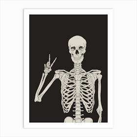 Halloween Skeleton Peace Sign Art Print