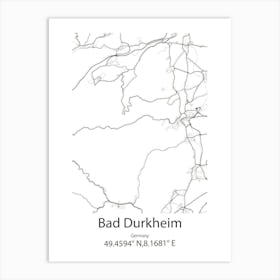 Bad Durkheim,Germany Minimalist Map Art Print