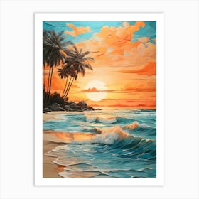 Sunset At The Beach 43 Art Print