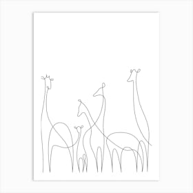 Giraffes Line art Art Print