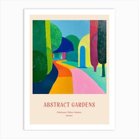 Colourful Gardens Schnbrunn Palace Gardens Austria 3 Red Poster Art Print