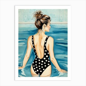 Polka Dot Swimsuit Art Print