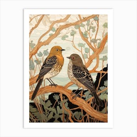 Art Nouveau Birds Poster Dunlin 3 Art Print