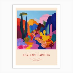 Colourful Gardens Desert Botanical Garden Usa 1 Red Poster Art Print