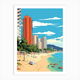 Acapulco, Mexico, Flat Illustration 3 Art Print