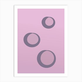 Circle Of Circles On A Pink Background Art Print