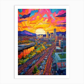 Spokane Washington Pixel Art 5 Art Print