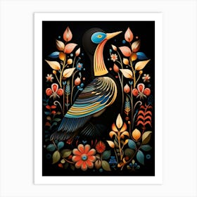 Folk Bird Illustration Loon 2 Art Print