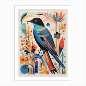 Colourful Scandi Bird Chimney Swift 3 Art Print