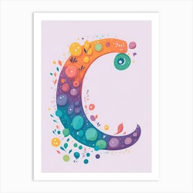 Colorful Letter C Illustration 48 Art Print