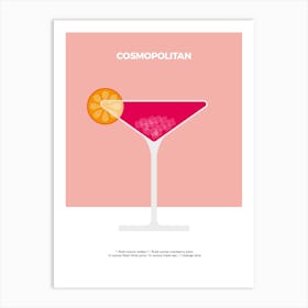 Cocktail Poster Cosmopolitan 1 Art Print