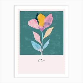 Lilac 1 Square Flower Illustration Poster Art Print