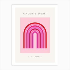 Retro Rainbow Pink And Red Arch Art Print