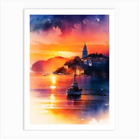 Dubrovnik Watercolour 2 Art Print