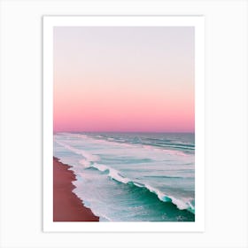 Atlantic City Beach, New Jersey Pink Photography 2 Art Print