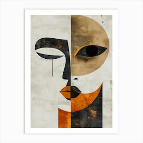 abstract modern face of a woman Art Print