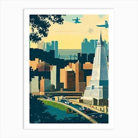 Port Of New York And New Jersey United States Vintage Poster harbour Art Print