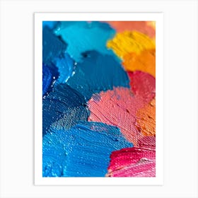 Close Up Of Colorful Paint Brush Strokes Art Print