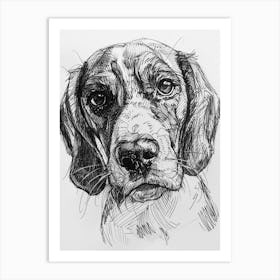 Beagle Dog Line Sketch 3 Art Print