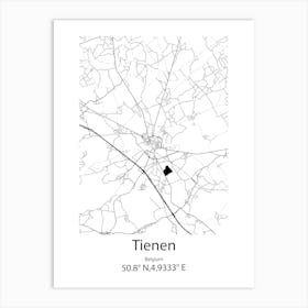 Tienen,Belgium Minimalist Map Art Print