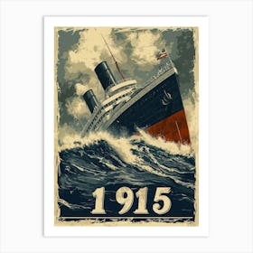 Aihrgdesign A Vintage Historical Poster Of The Rms Lusitania 4 Art Print