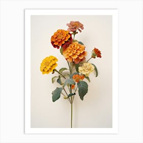 Pressed Flower Botanical Art Lantana Art Print