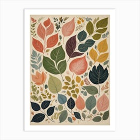 Collection Of Leaves Art Print