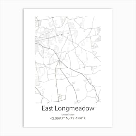 East Longmeadow,United States Minimalist Map Art Print