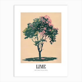 Lime Tree Colourful Illustration 2 Poster Art Print