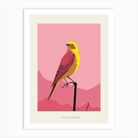 Minimalist Yellowhammer 2 Bird Poster Art Print