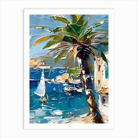 Palm Tree By The Sea 1 Art Print