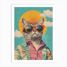 Hawaiian Cat Art Print