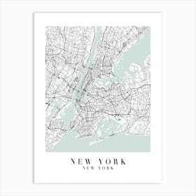 New York New York Street Map Minimal Color Art Print
