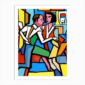 Dancing Couple Colourful Art Print