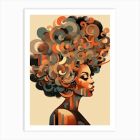 Afro Fashionista Retroillustration 2 Art Print