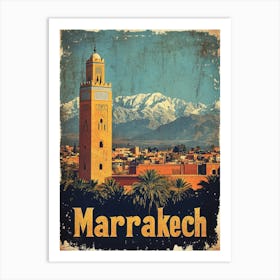 Aihrgdesign A Vintage Travel Poster Of Marrakech 2 Art Print