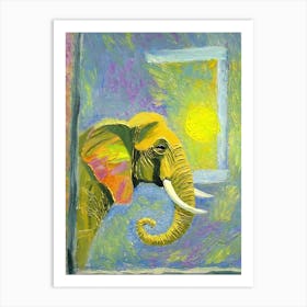 Elephant In The Window 1 Art Print