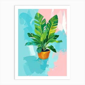 Tropical Plant In A Pot Art Print