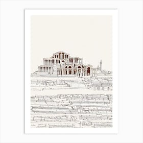 Ephesus Archaeological Site Turkey Boho Landmark Illustration Art Print