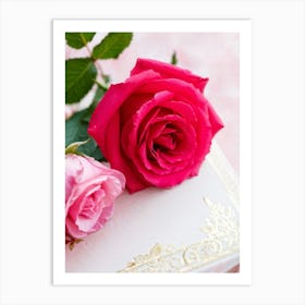 A Closeup Of A Rose The Archetype Of Romance And Beauty Rendered In Vibrant Hues Such As Tender Pi (1) Art Print