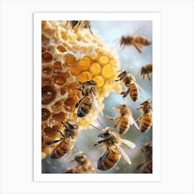 Halictidae Bee Storybook Illustration 20 Art Print