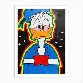 Crazy Donald Duck Art Print