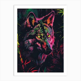 Wolf In The Jungle 15 Art Print