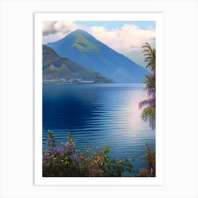 Lake Atitlán Guatemala Soft Colours Tropical Destination Art Print