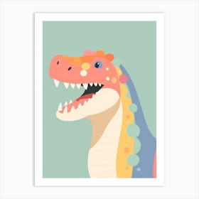 Colourful Dinosaur Nodosaurus 4 Art Print