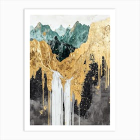 Mourne Mountains Golden Peaks - Textured Luxe Art Print