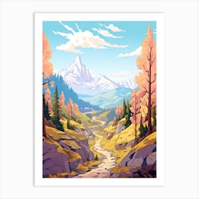 Chamonix To Zermatt France 1 Hike Illustration Art Print