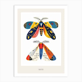 Colourful Insect Illustration Moth 54 Poster Art Print