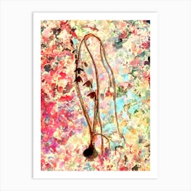 Impressionist Albuca Botanical Painting in Blush Pink and Gold Art Print